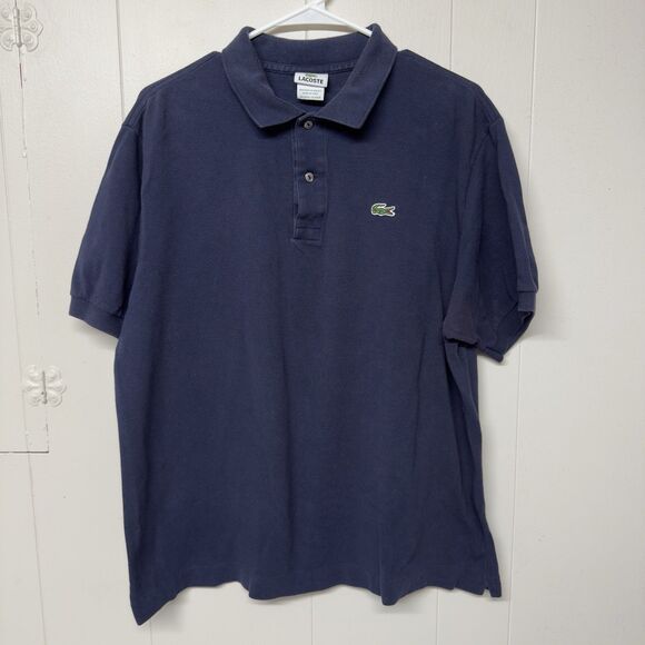 Lacoste Polo Shirt Short Sleeve Preppy Golf Classic Fit Blue Men Size 7 GUC - Picture 1 of 8